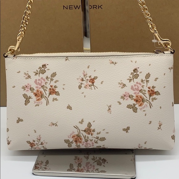 COACH ZIP TOP CROSSBODY WITH ROSE BOUQUET PRINT - Picture 13 of 16